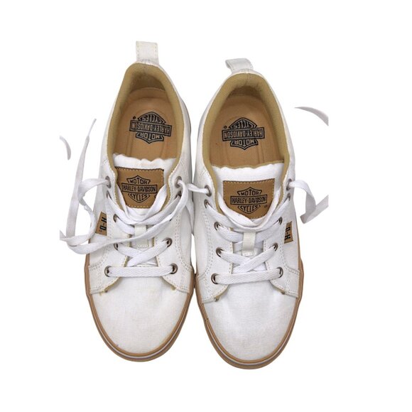 Harley-Davidson Torland Women’s 8 White Canvas Sneakers D84435 - Picture 4 of 12